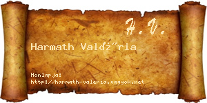 Harmath Valéria névjegykártya